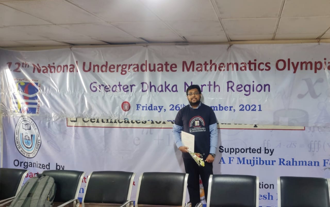 Student of CSE department secured 5th position in the 12th National Undergraduate Mathematics Olympiad 2021 for Greater Dhaka North Zone